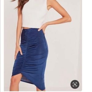 Missguided royal blue slinky skirt